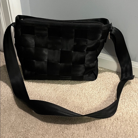 Handbags - Black Woven Crossbody Bag